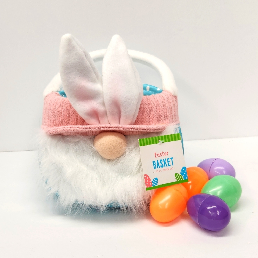 Plush Gnome Bunny Easter Basket